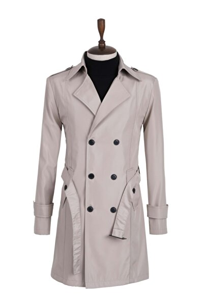 ZAYFA Zyf Bej Kruvaze Erkek Trençkot