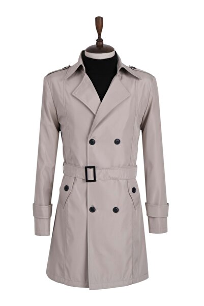 ZAYFA Zyf Bej Kruvaze Erkek Trençkot