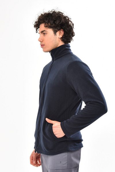 Çamdalı İş Elbiseleri Navy Blue Standard Fleece Coat - Navy Blue Worker Fleece 2 Pockets Zippered