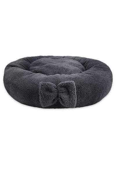 Sdypet Plush Bagel Cat & Small Breed Dog Bed - Gray