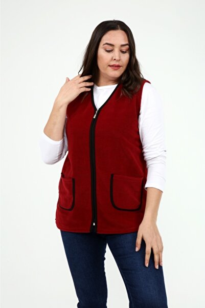 Nehir tekstil Women's Burgundy Fleece Vest