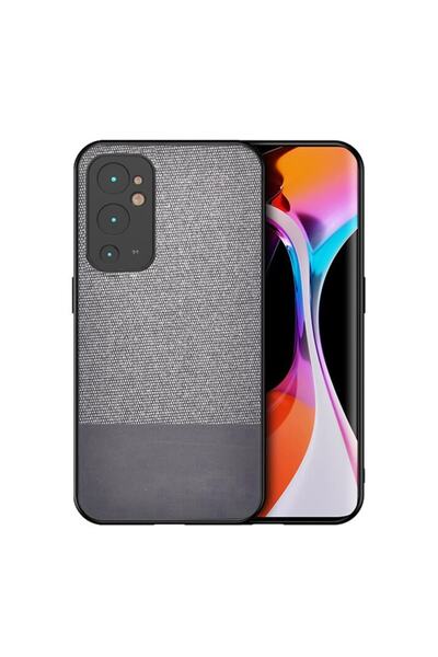Microcase Oneplus 9rt 5g Fabrik Serisi Kumaş Desen Kılıf - Gri