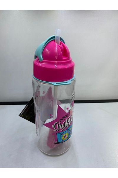 Gıpta Kral Şakir Patterned Tritan Flask with Straw 500cc K025-2