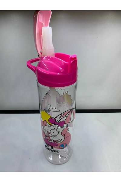 Gıpta Kral Şakir Patterned Tritan Flask with Straw 630cc K0031-2