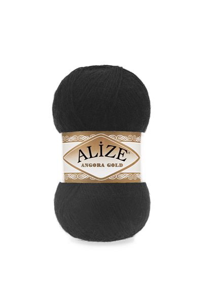 Alize Angora Gold 60 Μαύρο Νήμα Πλεκτό Χειροποίητο 100 Γρ.