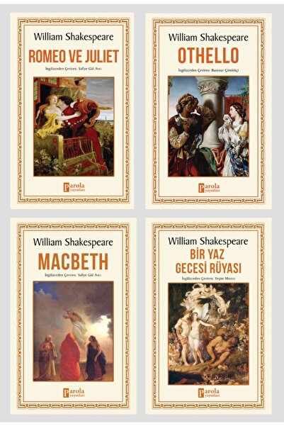 Parola Yayınları William Shakespeare 4 Kitap Set (romeo Ve Juliet-othello-mac...