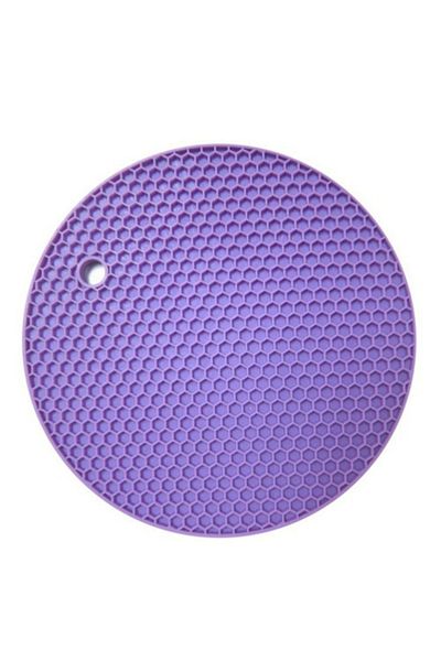 Yetkin Home Fireproof Non-Stick Round Silicone Trivet Pot Pan Mat