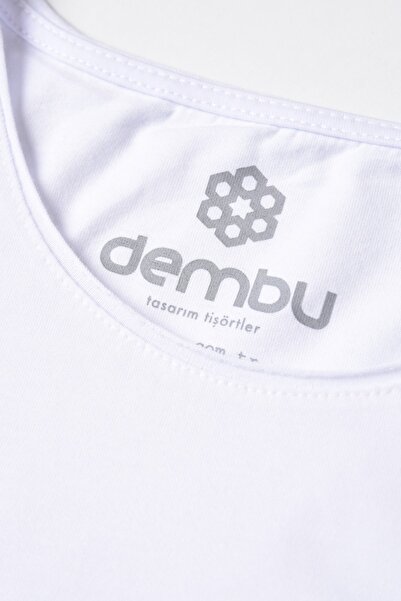 Dembu Hicri Takvim Tasarım Pamuk Beyaz T-shirt