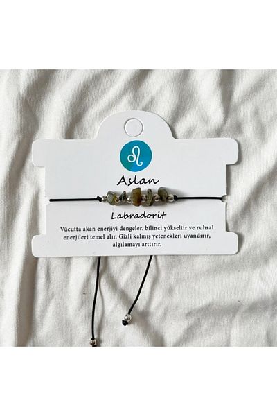 Atölye Merdiven Horoscope Bracelet and Anklet Leo Labradorite Stone