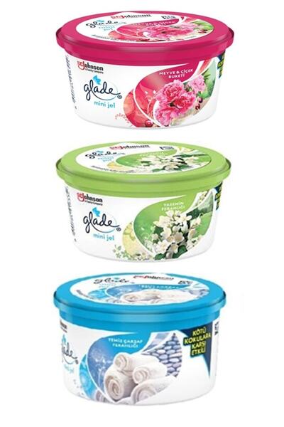 Glade Mini Jel Meyve Ve Çiçek Buketi 70g Yasemin Ferahlığı 70g Temiz Çarşaf F...
