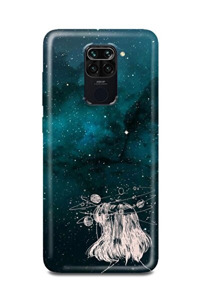 PERAX Xiaomi Redmi Note 9 Galaxy Temalı Kız Yeşil Telefon Kılıfı Rdmnt9-00001...