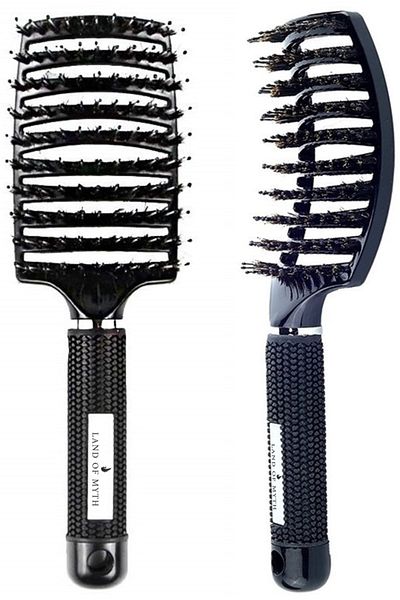 LAND OF MYTH Lom1071 Detangling Combing Brush, Antistatic Ionic For Adults & Children - black