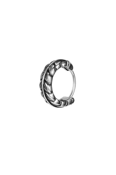 northstarshop Leaf Modern Style Ring Design Snap-On Biker 316l Men's Steel Earrings (SINGLE)