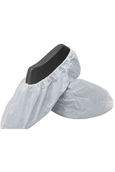 Besni Ticaret Tek Kullanımlık Tela Galoş Kumaş Galoş 100 Adet Beyaz ( Bez Galoş )