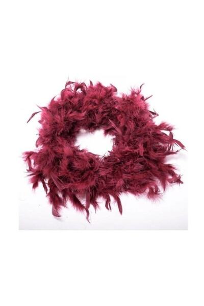 CAN 2 Metre Boa Kalın Otriş Kaz Tüyü Bordo ( En : 10 Cm ) – Diğer Parti Malze...