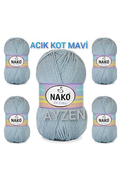 NAKO Elıt Baby Hand Knitting Thread Pack of 5 (100gr X 5 Pieces)