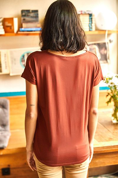Olalook Lässige Viskose-Bluse für Damen mit Kachelkragen und Spitze BLZ-19000873