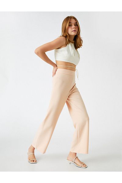 Koton Hose mit weitem Bein und hoher Taille