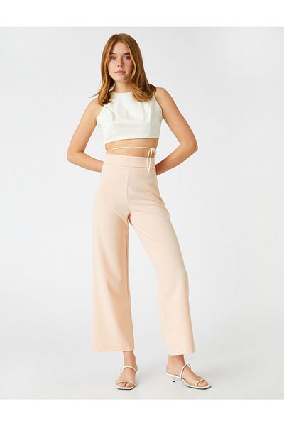 Koton Hose mit weitem Bein und hoher Taille