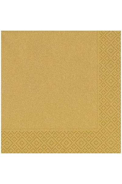 Acar Süs Gold Color 16 Plain Patterned Napkins