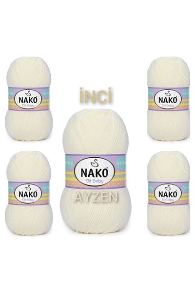 NAKO Elıt Baby Hand Knitting Thread Pack of 5 (100gr X 5 Pieces)