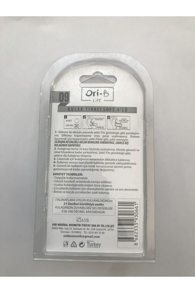 Ori B LİFE Ori B Soft Earplugs Soft 4-Piece