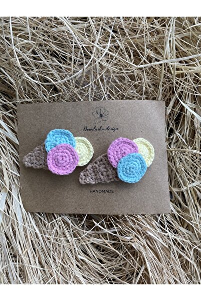 Nevdusha Design Ice Cream Detailed Knitted Snap Girl's Buckle