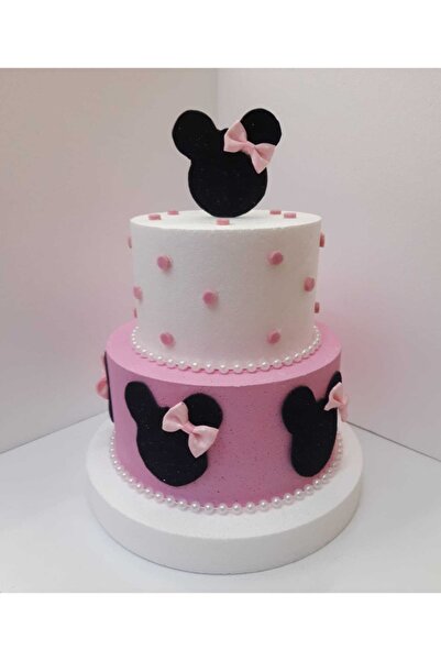 bizdenpastacılık Minnie Mause Pembe Maket Pasta Mini Fare Doğum Günü Pastası