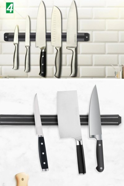 ÖzSima 55 Cm Knife Hanger with Magnet, Suitable for Kitchen Countertop Wall for Home and Business Special for Chefs