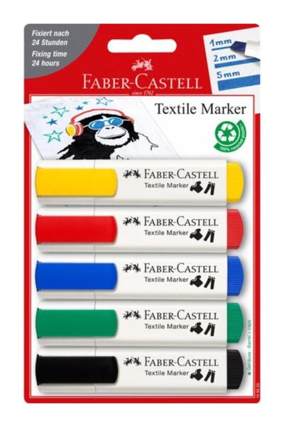 Faber Castell Textile Marker 5 Li Set - Tekstil Kalemi Seti