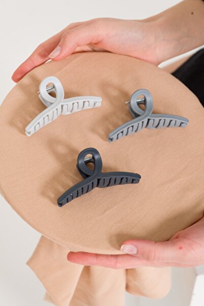 Tahtakaledeyim مشبك مزلاج 3 قطع بألوان رمادية غير لامعة