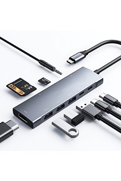 Ally Mobile Ally 9 In1 Type C Hub 4k 30hz Ethernet Hdmi Usb 3.0,sd,pd Adaptör...