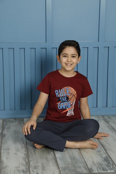 shopshop Set pijamale din bumbac imprimat pentru băiat-20515