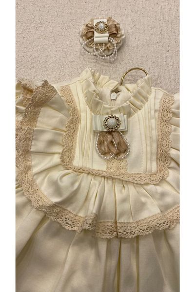 PARK BEBE Baby Girl Evening Dress Old Time Dress with Buckle Accessory 9-24 Months