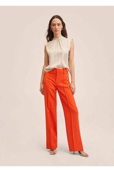 MANGO Woman Buttoned Satin Blouse