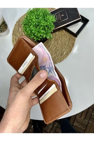 DERKON Folded Genuine Leather Men's Wallet & Card Holder