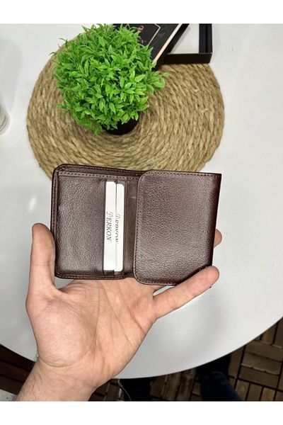 DERKON Folded Genuine Leather Men's Wallet & Card Holder