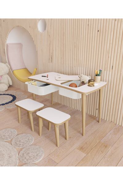 Fahrettin Küçük Montessori Iki Çekmeceli Aktivite Eğitim Eğlence Çocuk Masası
