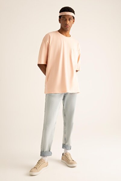 DeFacto Oversize Fit Crew Neck Basic κοντομάνικο μπλουζάκι
