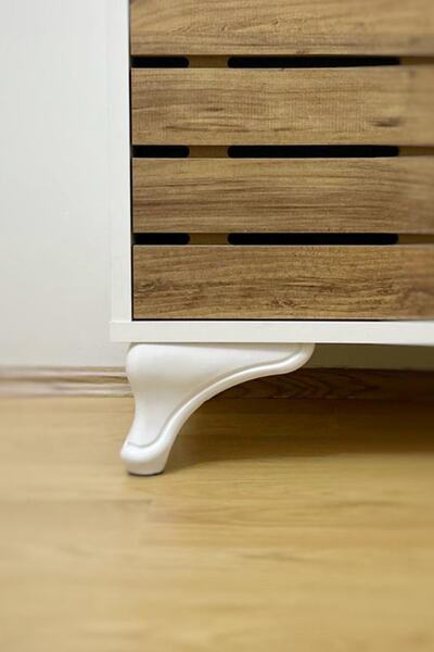 Genel Markalar Şebboy Plastik Lükens Koltuk & Mobilya Ayağı 12cm. Beyaz (4 Ad...