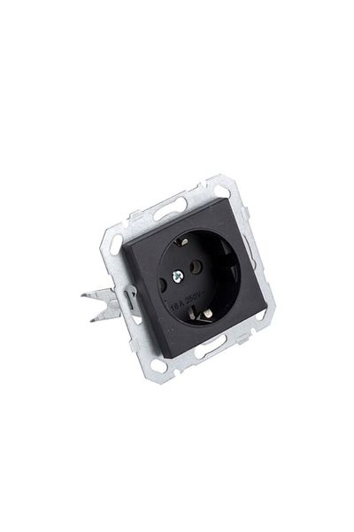 Netelsan Grounded Socket - Satellite Socket - Numeris Telephone Socket \ Black - Matte Silver