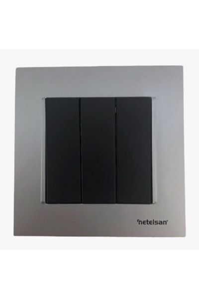 Netelsan Black Matte Silver Triple Switch