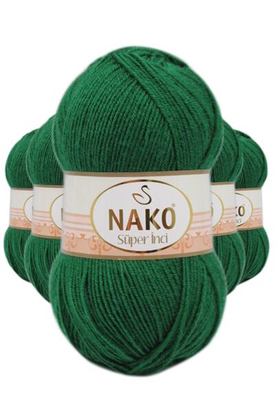 Mustore 5 قطع خيوط تريكو يدوية سوبر بيرل 100 جرام أخضر 10026