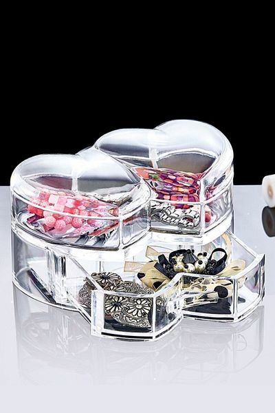 Box Up Heart Lid Jewelry Box Makeup Organizer Jewelry Organizer