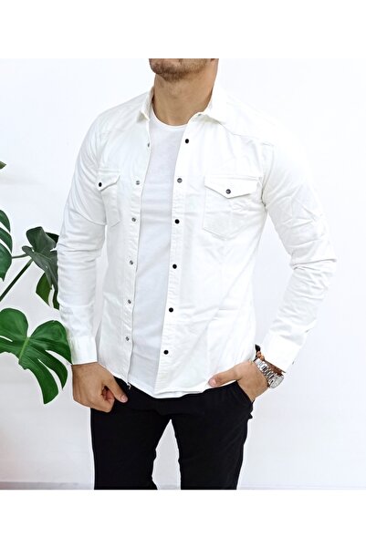 YNGMENCLASS Πουκάμισο τζιν Γκαμπαρντίνα σε χρώμα Lycra