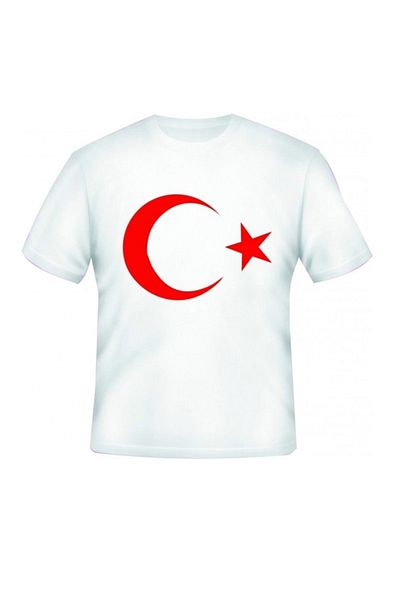 ADA BEBEK ÇOCUK Тениска за момичета и момчета с бял турски флаг и полумесец