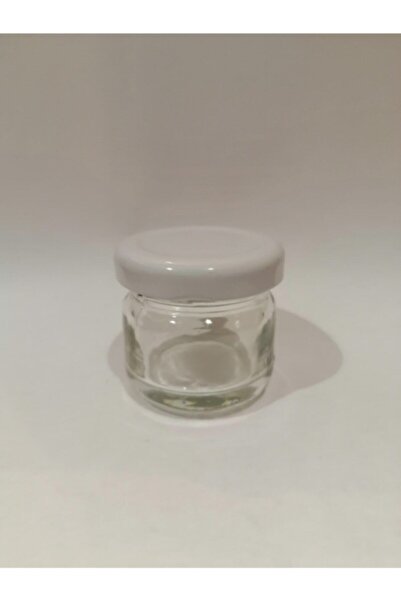 ziylan 29cc Şeffaf Cam Beyaz Kapak Kavanoz,mini Kavanoz,bal Kavanozu,süs Kavanozu,50 Adet