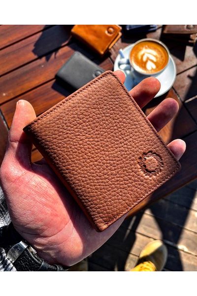 CüzCan Jackson Matte Tan Γνήσιο δέρμα Κάθετο Μοντέλο Χρήσιμο Unisex Πορτοφόλι