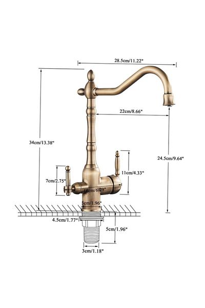 OEM Kitchen Sink Faucet with Dual Flow Water Purification Outlet New Design Matte Antique