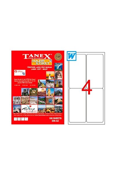 Tanex Tw-2004 99.1x139 mm - 100 komada narandžaste fluorescentne laserske eti...